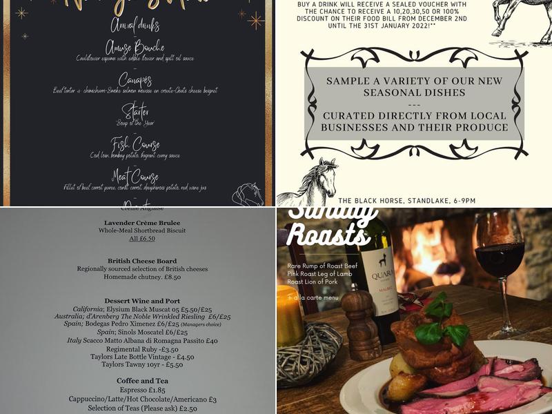 The Black Horse Menu