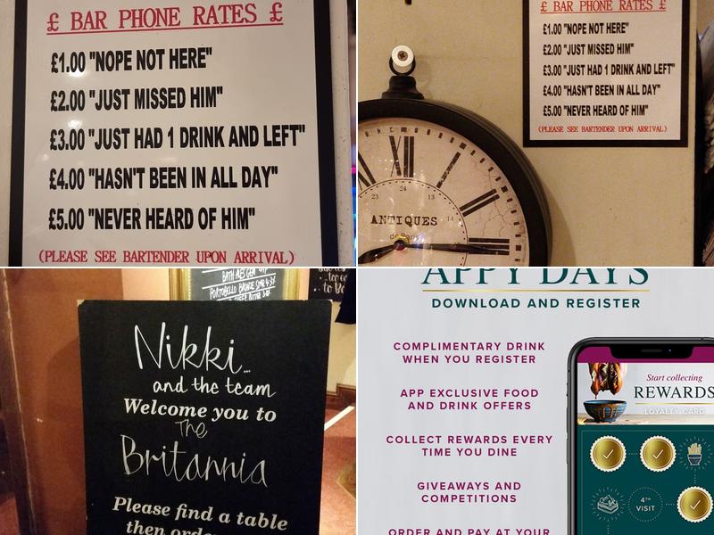 The Britannia Inn Menu