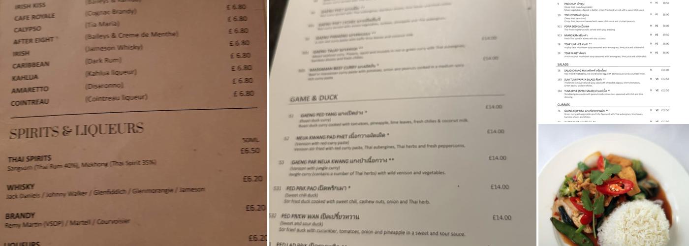 Chiang Mai Kitchen Menu