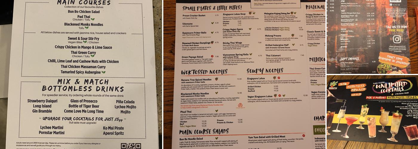 Banana Tree Oxford Menu