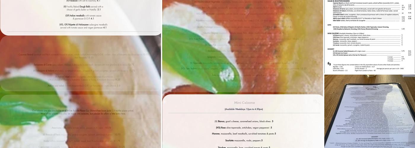 The White Rabbit Menu