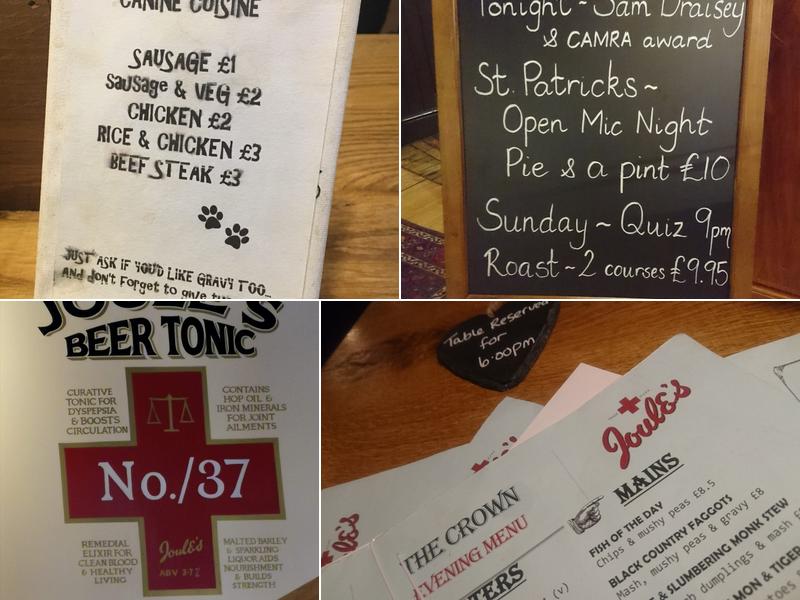 The Crown Joules, Codsall Menu