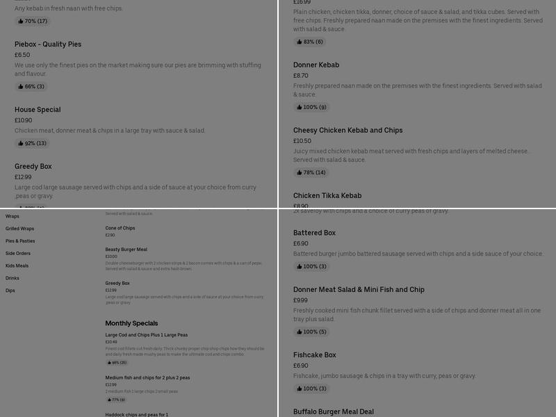 Frydays Fish And Chips Menu