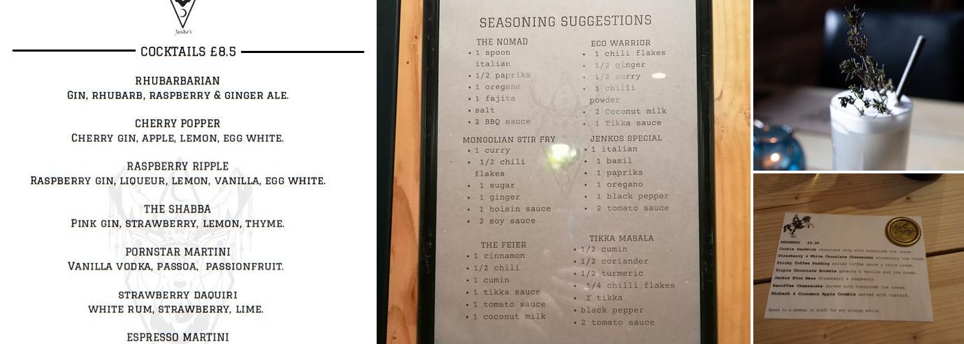 Jenko's Restaurant Menu