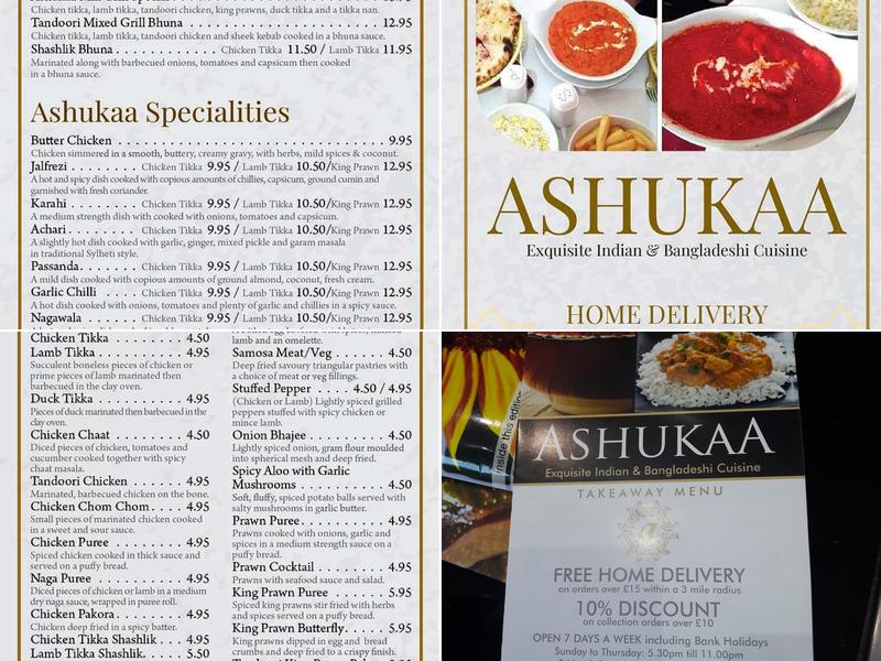 Ashukaa Menu