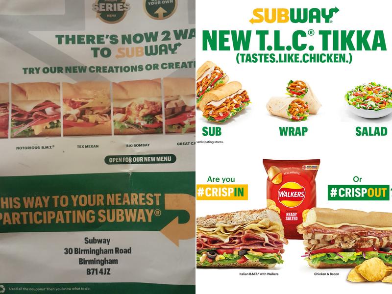 Subway Menu
