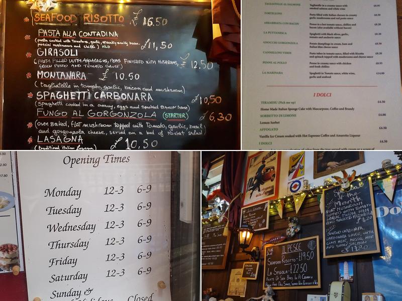 La Lanterna at the Old Vestry Menu