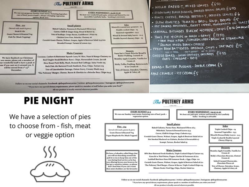 The Pulteney Arms Menu