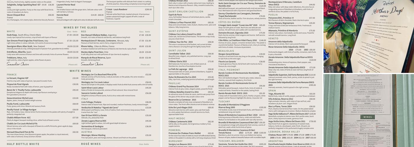 Raphael Restaurant Menu