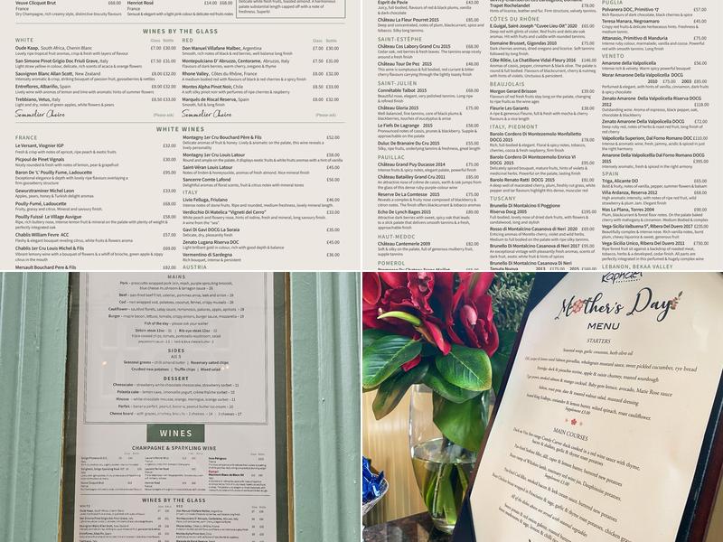 Raphael Restaurant Menu