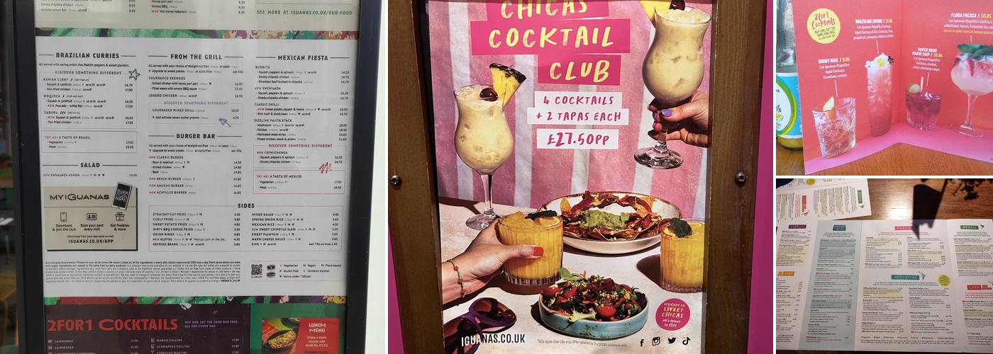 Las Iguanas - Cardiff - Mermaid Quay Menu