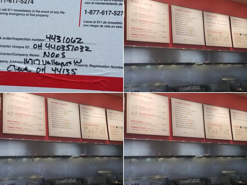 Panda Express Menu