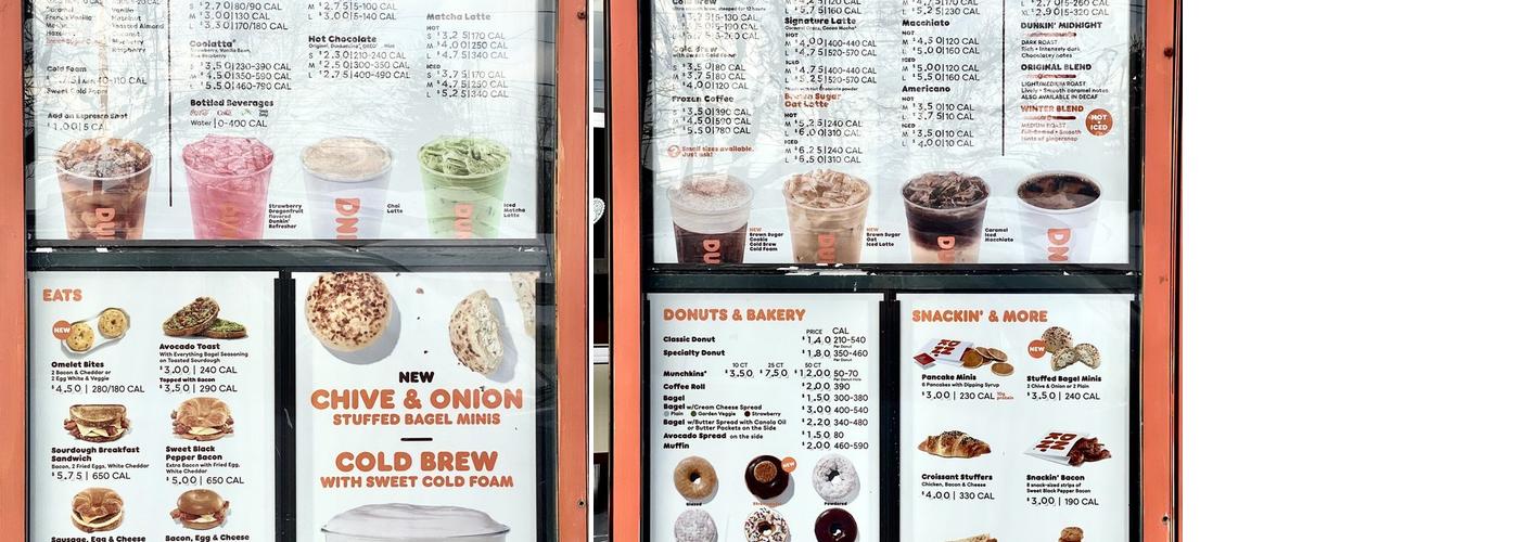 Dunkin' Menu