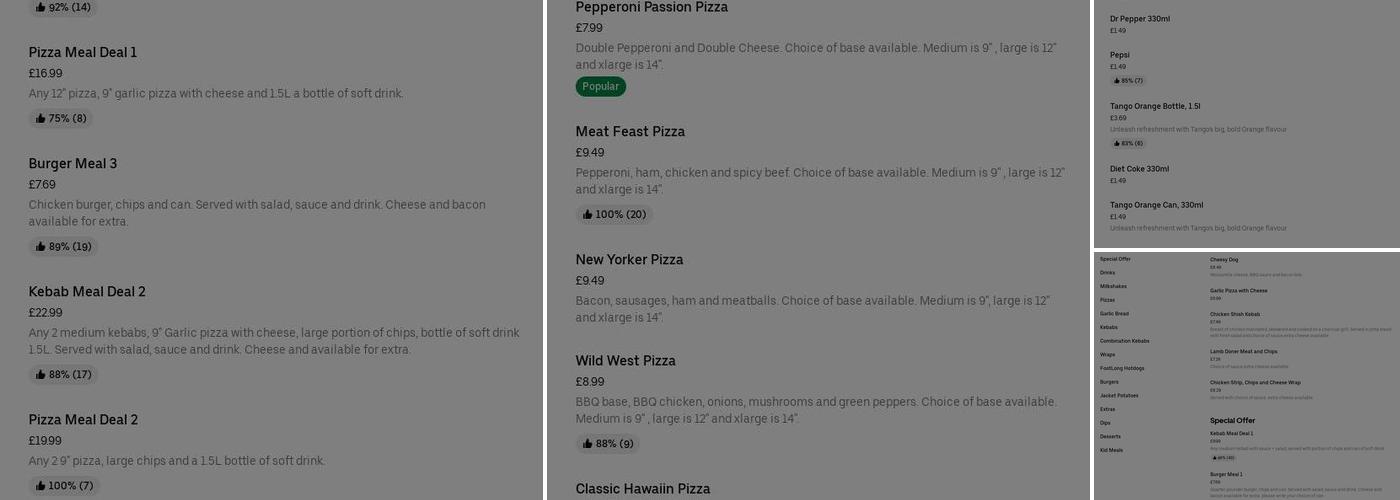 Flames Takeaway Menu