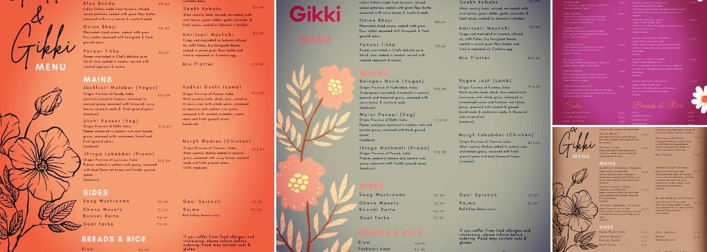 Guddi and Gikki Menu