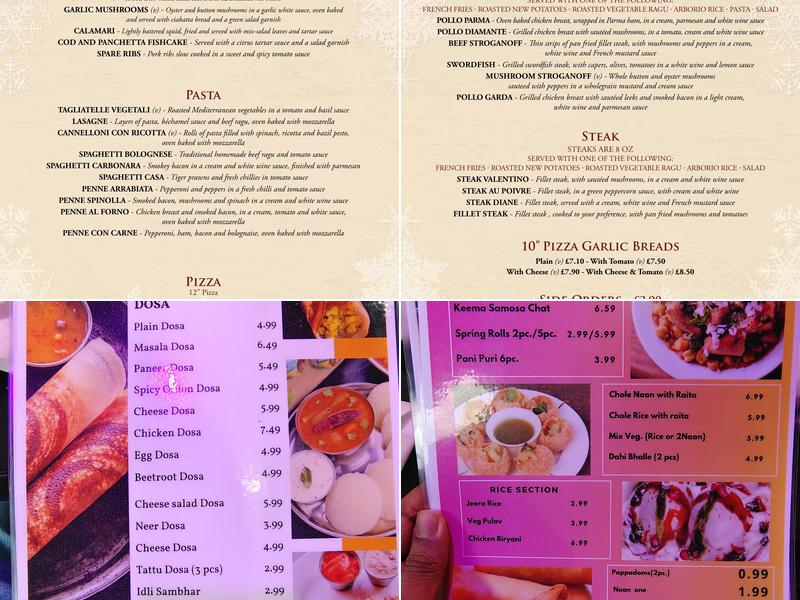 Valentinos Menu