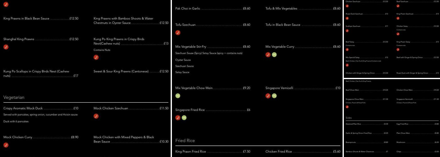 Chung Ying Garden Menu