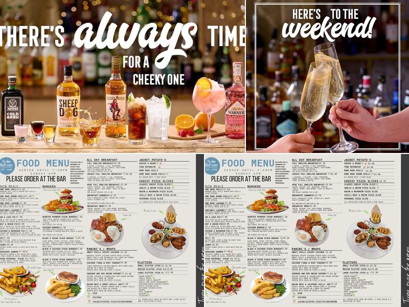 Ye Olde Black Cross Menu