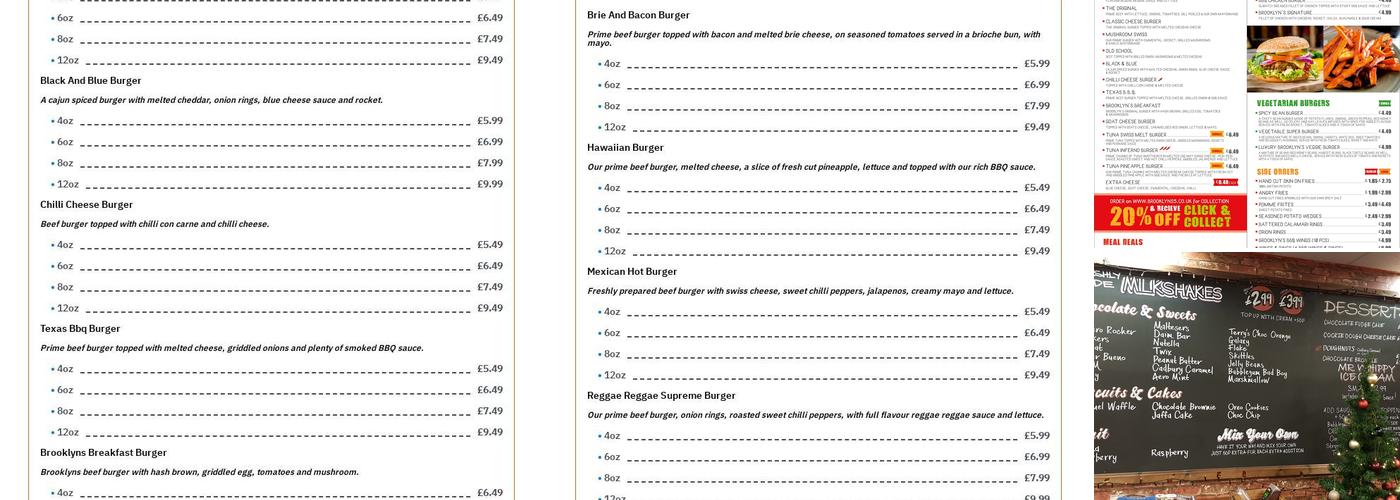 Brooklyns 5 (Redditch) Menu