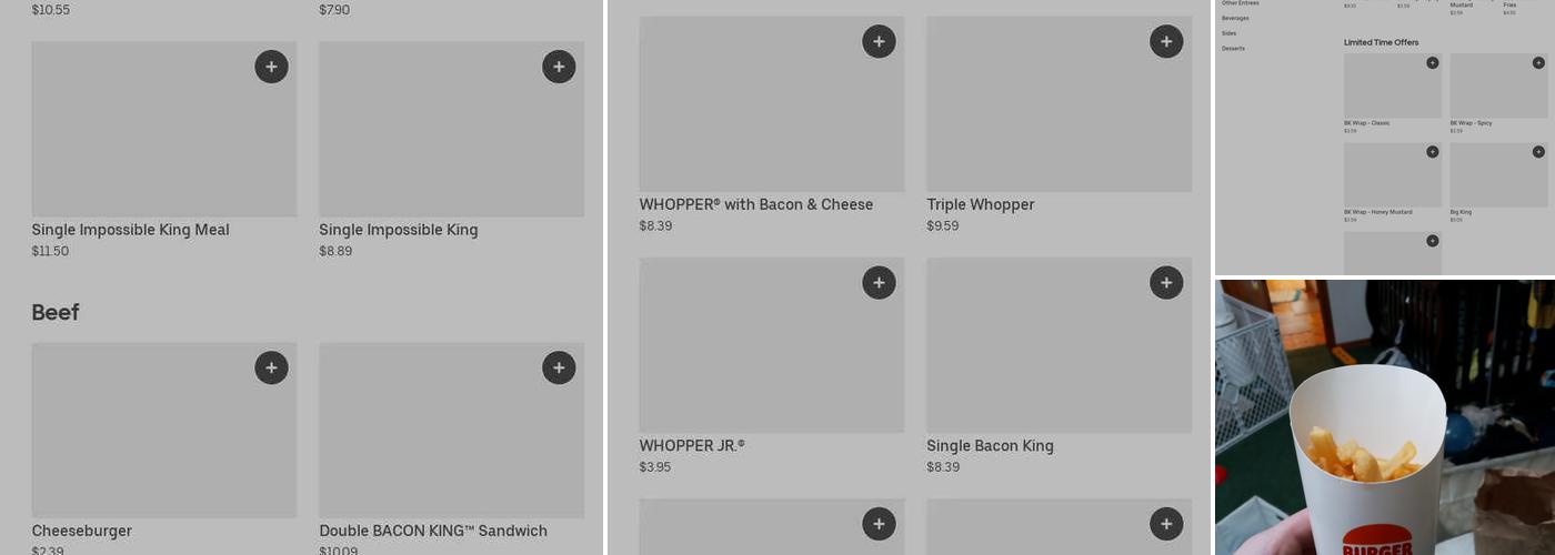 Burger King Menu