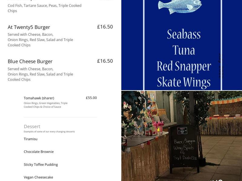 The Grill At Twenty5 Menu