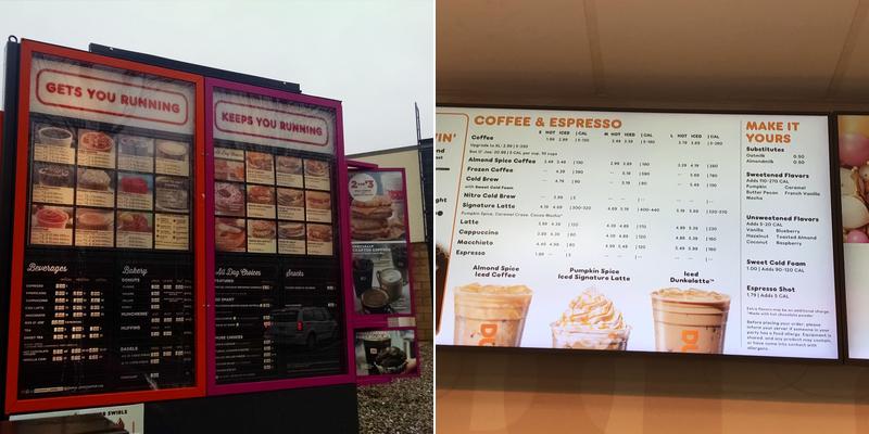 Dunkin' Menu