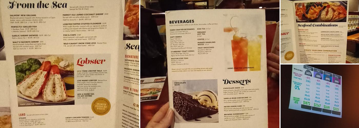Red Lobster Menu
