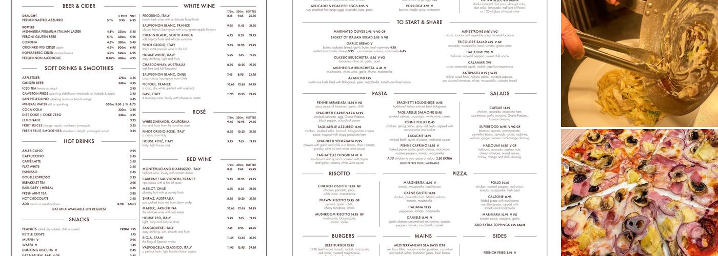Italian Kitchen Menu