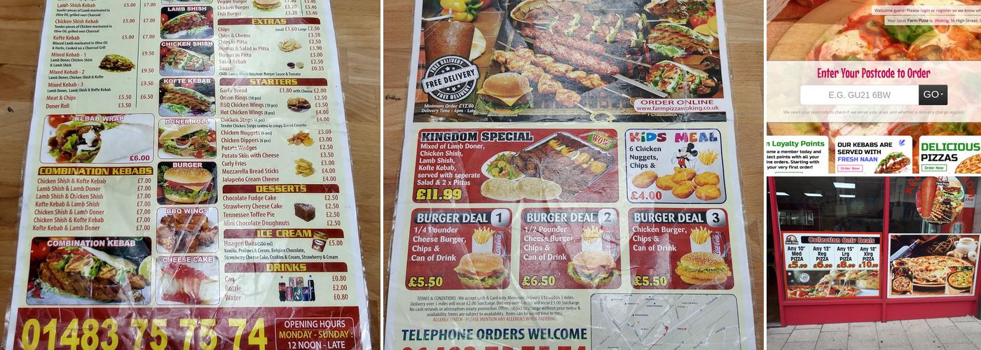 Farm Pizza & Kebab (Woking) Menu