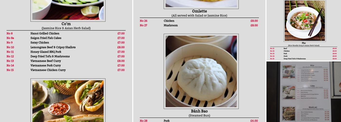 Bep Viet Restaurant Menu