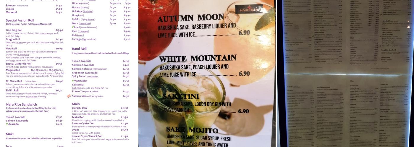 Sushi Nara Menu