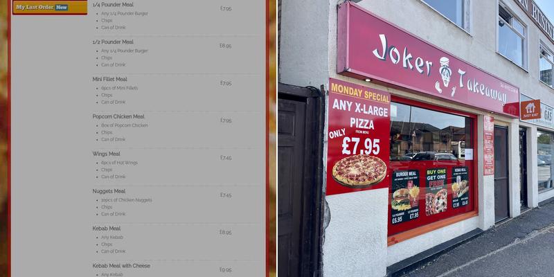 Joker Takeaway Menu