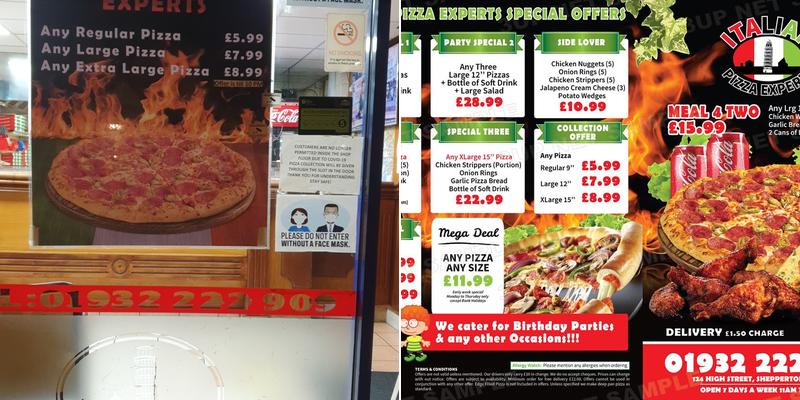 Italian Pizza Experts LTD Menu