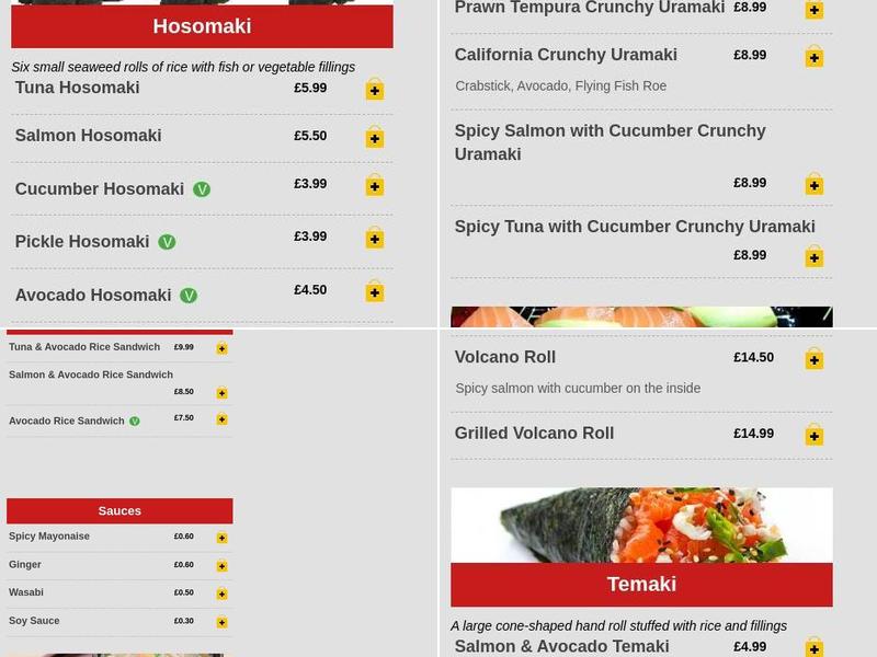 Hello Sushi Menu
