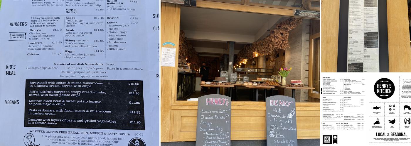 Henry's Kitchen Menu