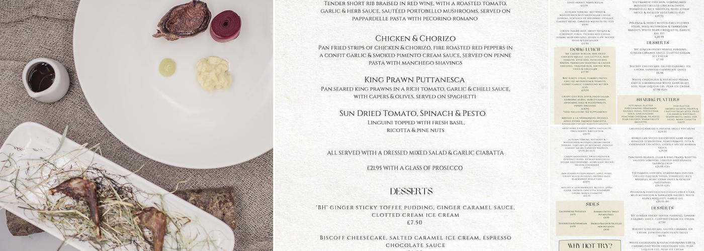 The Old Black Horse Inn Menu