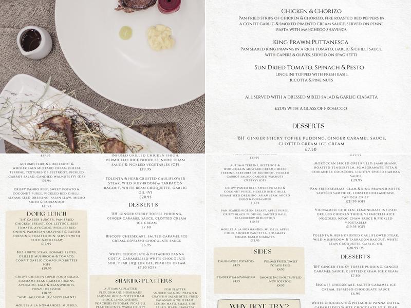 The Old Black Horse Inn Menu