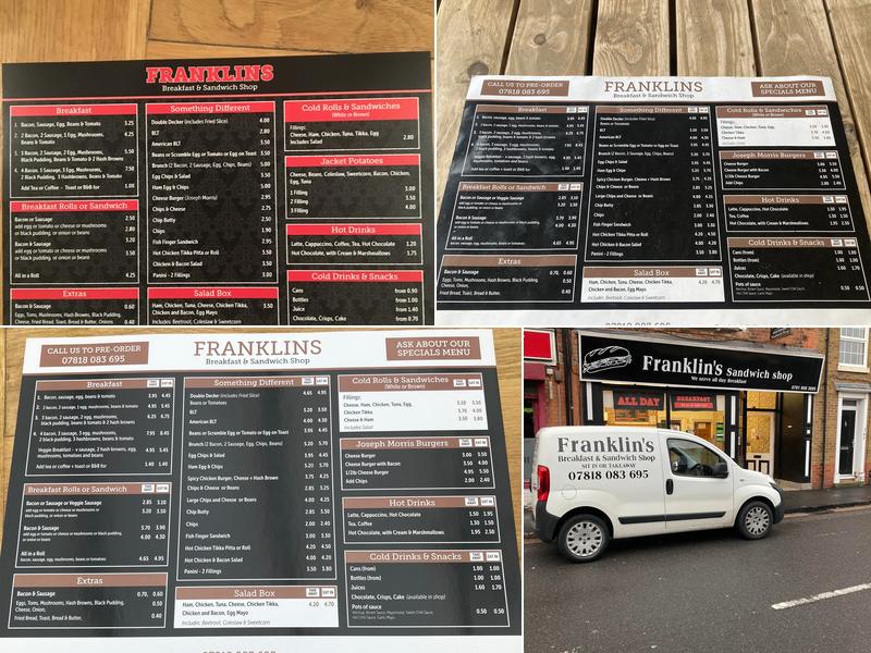 Franklin's Sandwich Shop Menu