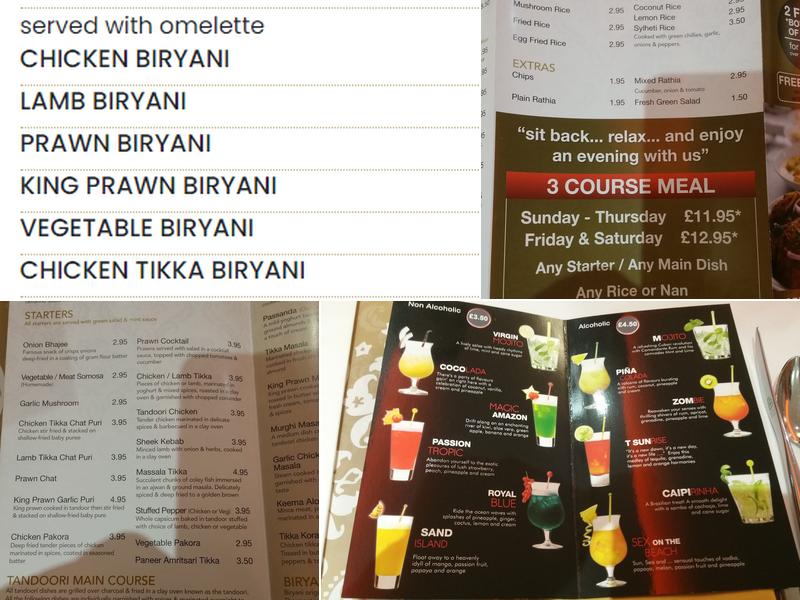 Curry Club Menu