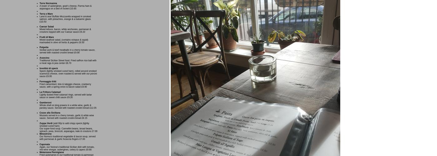 Il Piccolinos Ltd Menu