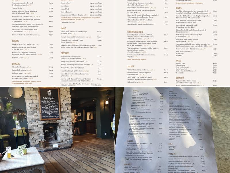 The Black Horse Inn, Findon Menu