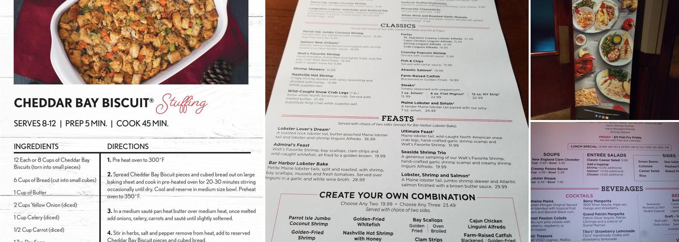 Red Lobster Menu