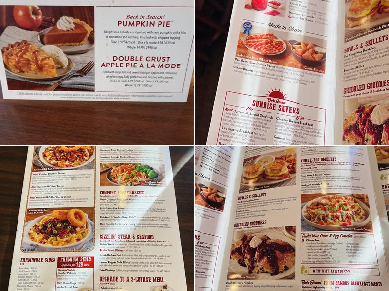 Bob Evans Menu