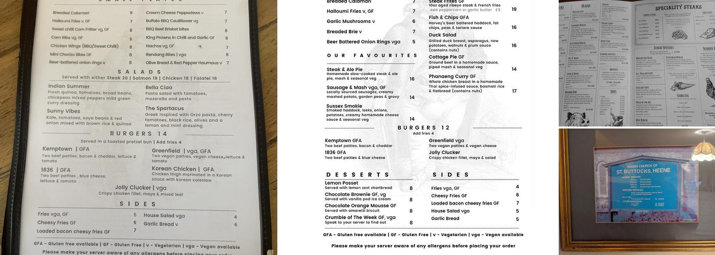 The Egremont Pub Menu