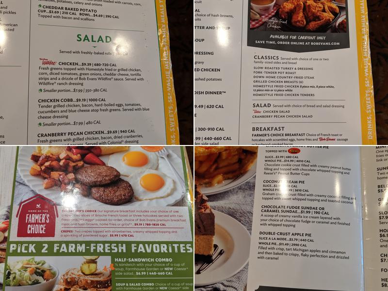 Bob Evans Menu