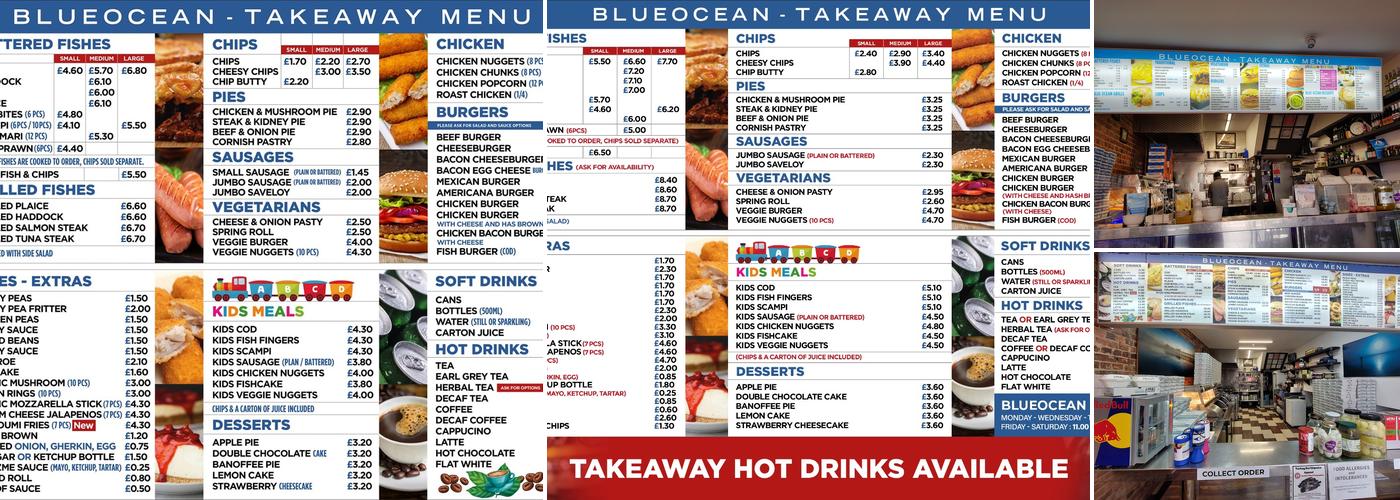 Blue Ocean Fish & Chips Menu
