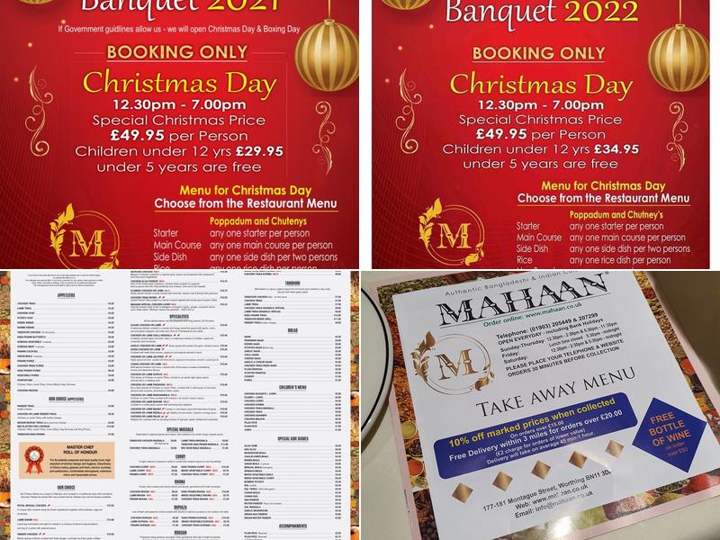 Mahaan Restaurant Menu