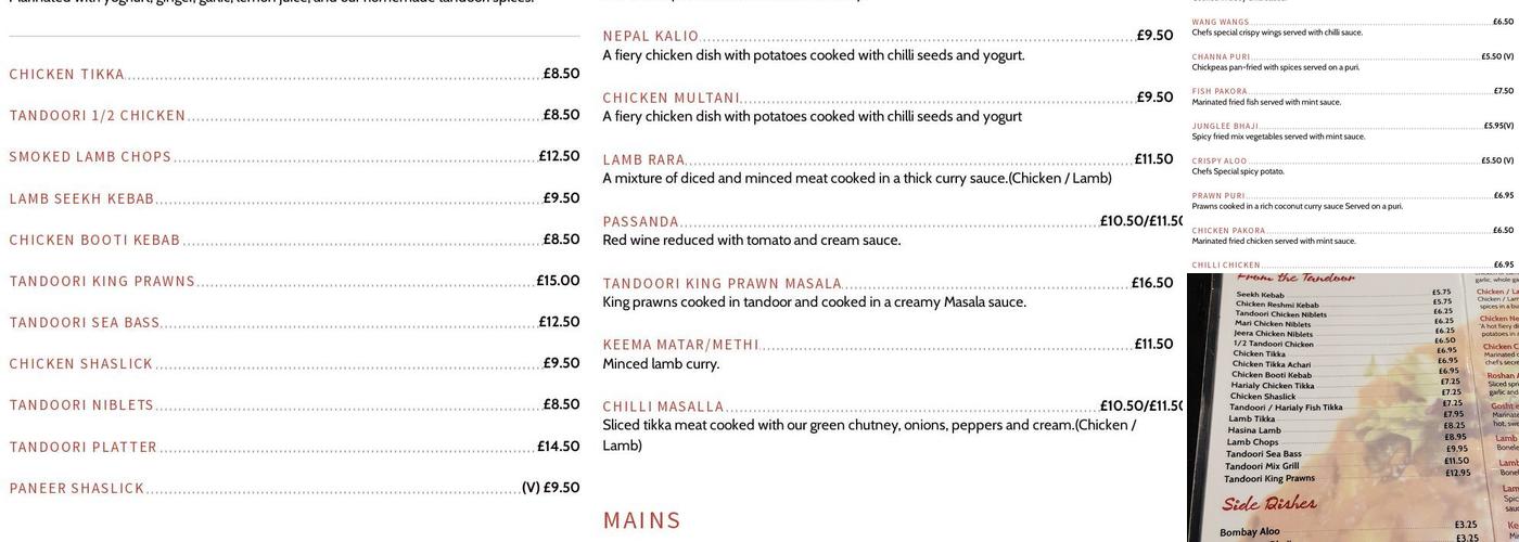 The Downsman Menu