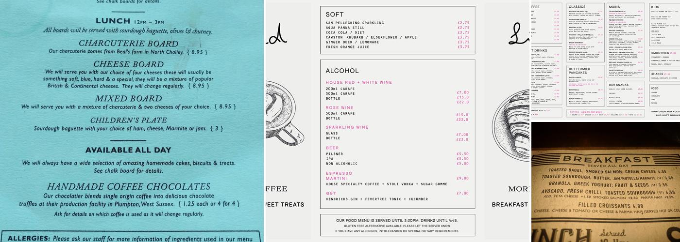 Lindfield Coffee Works Menu