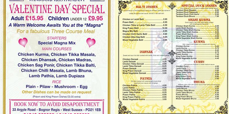 Magna Tandoori Menu